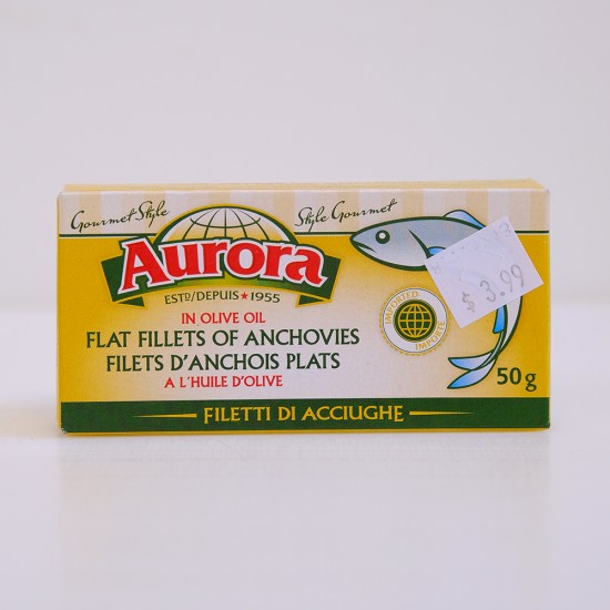 Aurora Flat Fillets of Anchovies in Olive Oil (50g)
